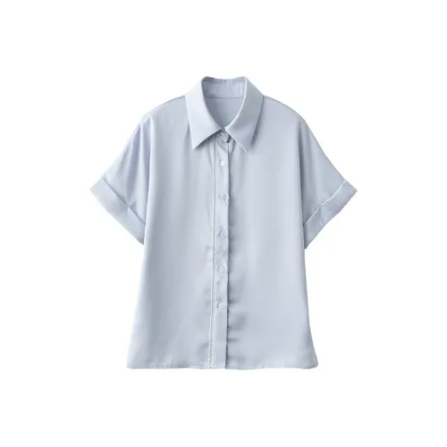 Huagaa Туманно-голубые Женские Рубашки