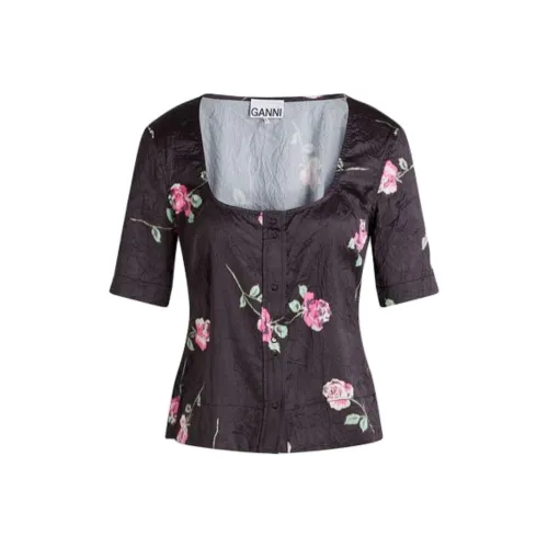 GANNI Черные Женские Футболки