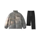 Комплект одежды (Темно-серый топ + Черные штаны с флисовой подкладкой)