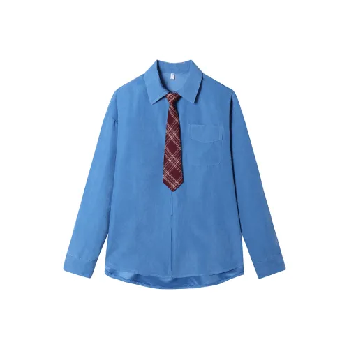 SLEEP AT 11 Синий + Tie Женские Рубашки