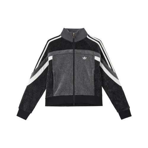 Adidas Originals AW24 Куртка Женская Черная Темно-Серый