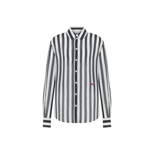 MOSCHINO ARCHIVE Полосы Хлопок и Шелк Муслин Рубашка Женская Черная