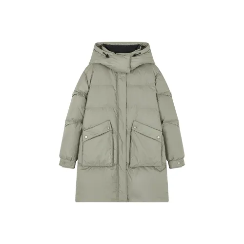 Mo Han Yi Mei Пуховик Женские Горохово-зеленый