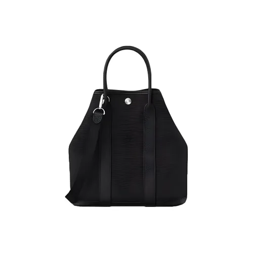 HERMES Garden Party Холст Телячья кожа Садовая сумка Сумка через плечо Сумка Унисекс Черный Серый