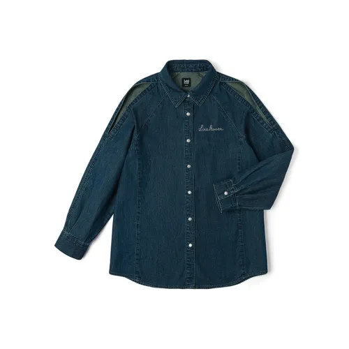 Lee совместный бренд модель SS25 Рубашка Женская Винтаж Темно-синий