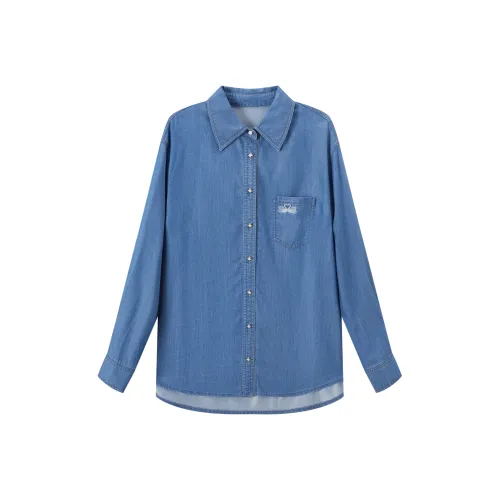 FINITY Рубашка Женская Джинсовая Синяя