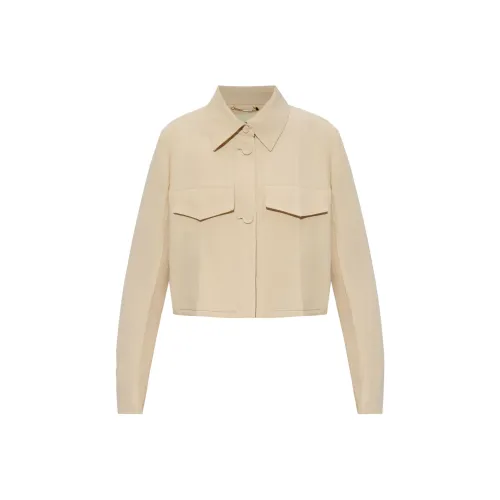 FENDI SS24 Куртки Пальто Женские Светлый Бежевый