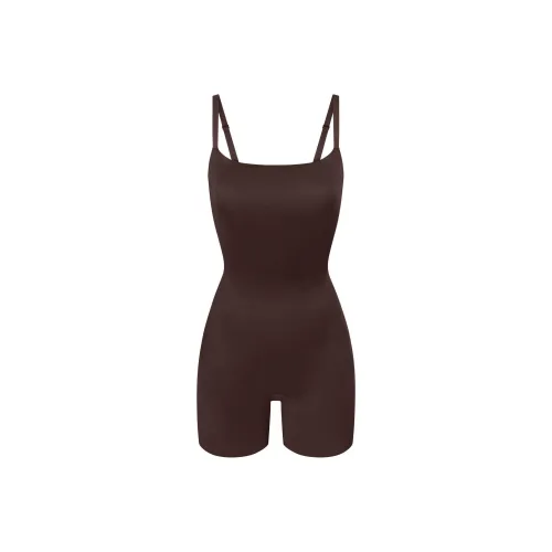 SKIMS SIMPLY BARE LOW Спина MID Бедро Комбинезон Женские COCOA COCOA