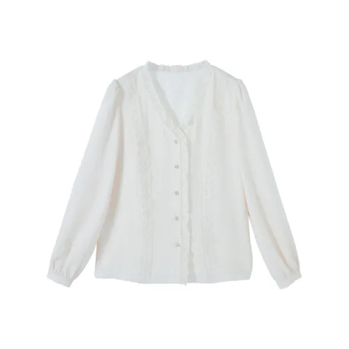 XIANGYING Бежевые Женские Рубашки