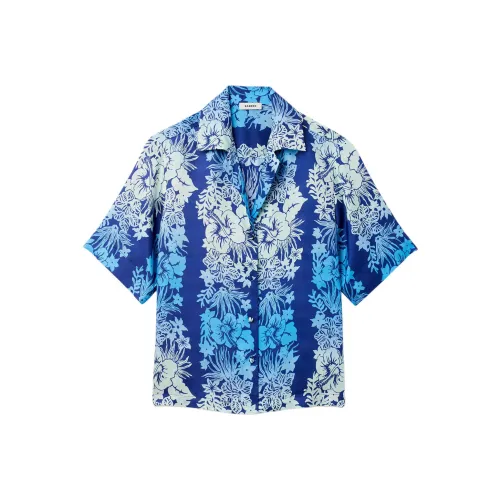 Sandro Awaii Принт Рубашка Женская Синяя