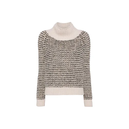 N.Peal FW24 Кашемир Свитер Женские Светлый Бежевый