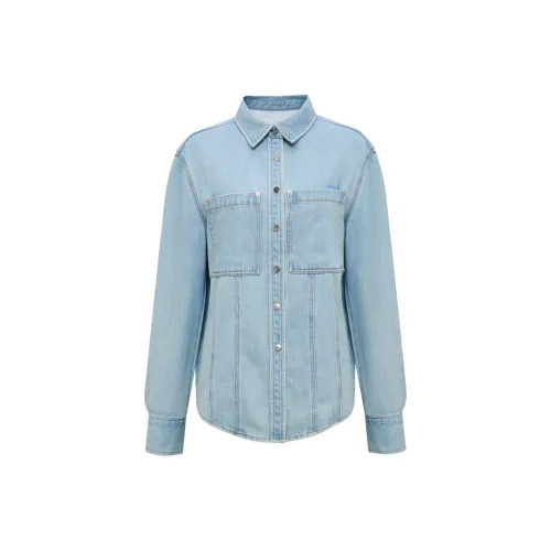 Lost In Echo Промытый Светло-синий Женские Рубашки