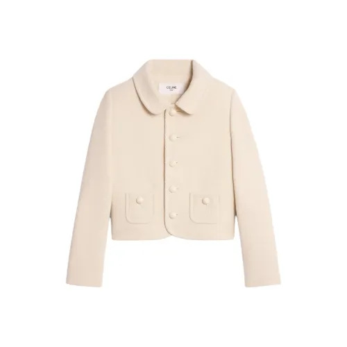 CELINE SS24 Куртки Пальто Женские Молочно-белый