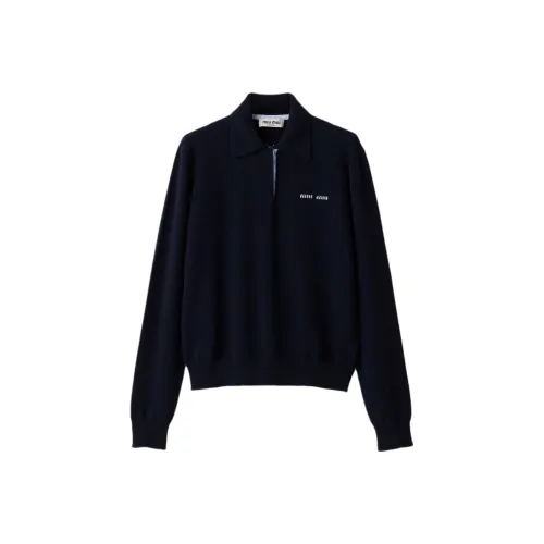 MIU MIU Кашемир Свитер Женский Морской Синий