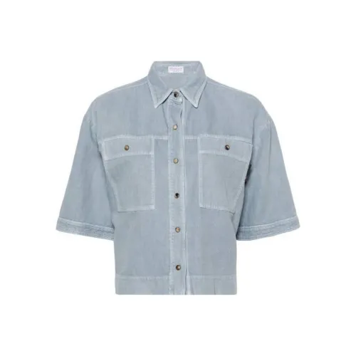 BRUNELLO CUCINELLI Рубашка Женская Синяя