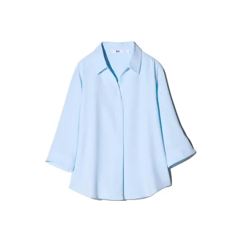 UNIQLO Рубашка Женская Светло-Синяя