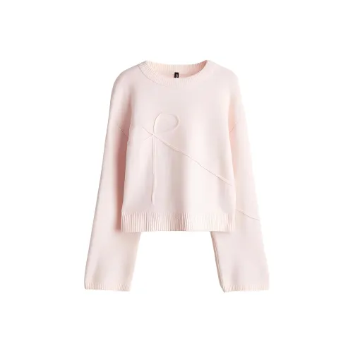 H&M Светло-серый Розовый/Бант Женские Трикотаж