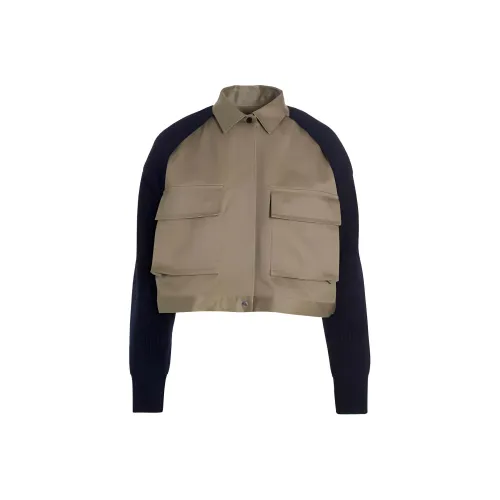 sacai Оливковые Женские Куртки