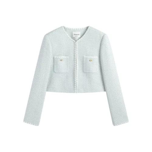 Famanxuan Куртки Пальто Женские Синий Остров Лотос