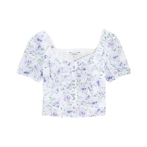 BEBE Белый/flower Женские футболки