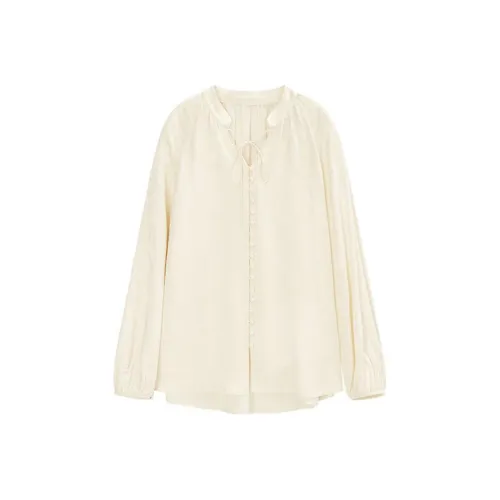 PIANDUAN Экрю Женские Рубашки