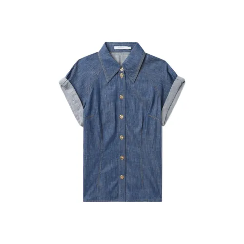 Zimmermann FW23 Рубашка Женская Синяя