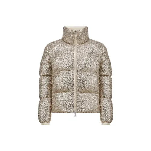 MONCLER Пуховик Женская Серебряная Белая