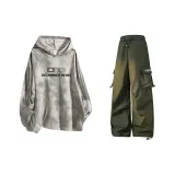 Хаки с капюшоном + Армейский зеленый карго штаны
