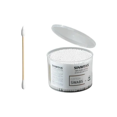 ZHENZI Одноразовый Двойная головка Маленький Fine Заостренный носок Хлопок Вата Хлопок Вата Хлопок Stick 500 шт. коробка