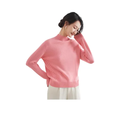 MIHUANG Кашемир Свитер Женский Красный Серый