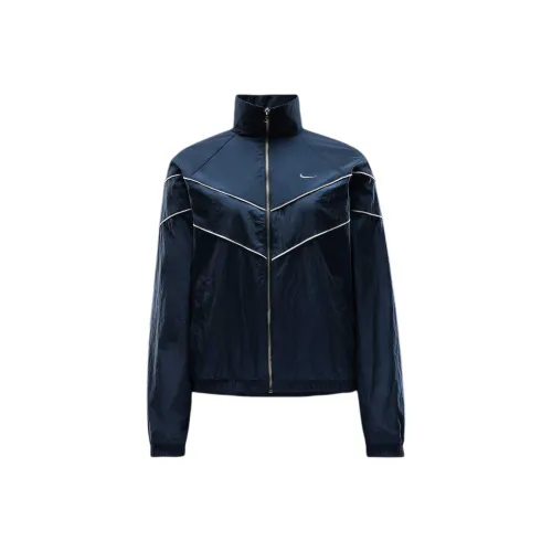 nike WINDRUNNER Женские Loose UV Ткани вязаные Full Zip Куртка Куртки Пальто Женские Морской синий