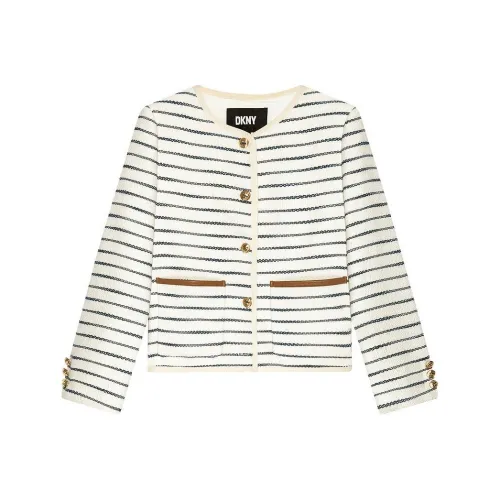 DKNY SS24 Куртки и Пальто Женские Синие Полосы Узор