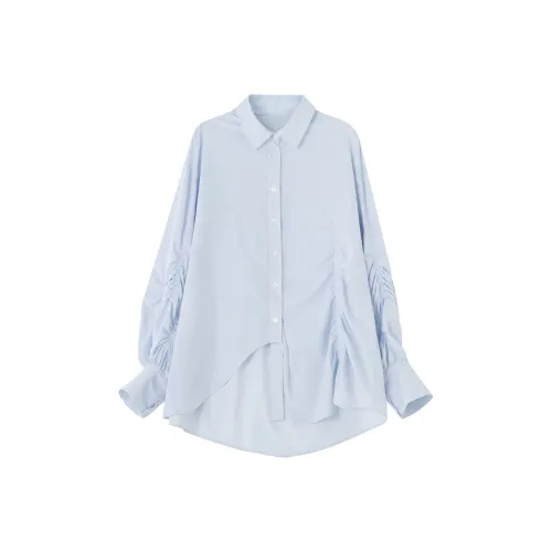 SOON FLOWER Длинный рукав рубашка женский синий цветочный