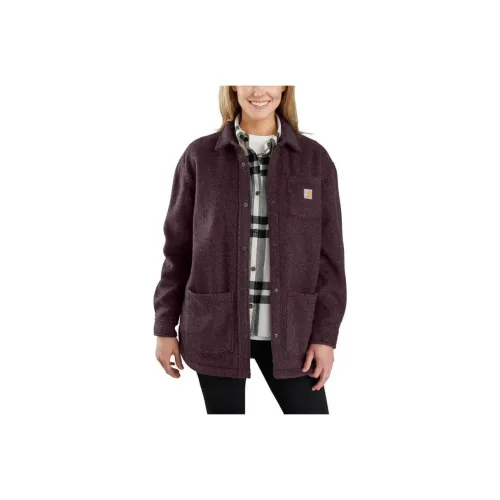 Carhartt 105988 Женская Рубашка из Брушированного Флиса JAC Свободный крой Темно-фиолетовый