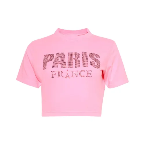 Vetements Розово-фиолетовые Женские Т-рубашки