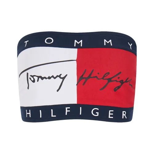 Tommy Hilfiger Белый и красный Темно-синий Цветовой блок C1G Женские Топы без бретелек