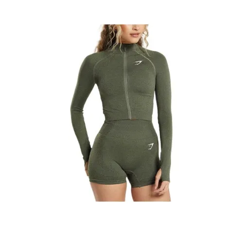 GYMSHARK VITAL SEAMLESS 2,0 Куртки Пальто Женские базовые Зеленый Marlstone