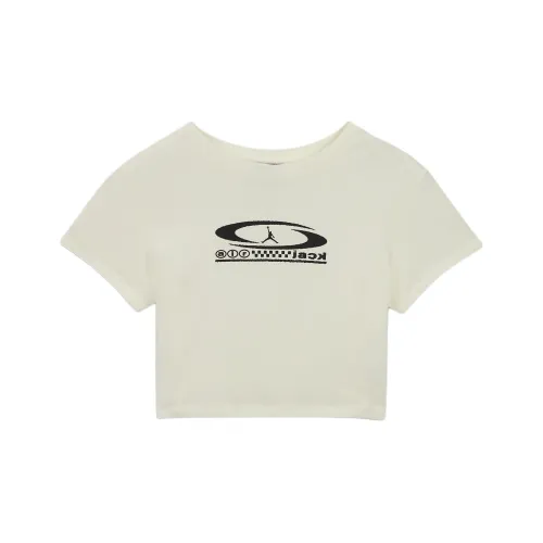 Джордан Travis Scott Collaboration Collection T-Shirt Женская Холст Черный