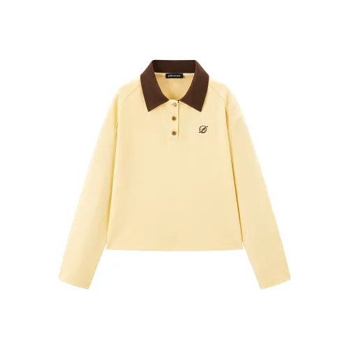 PEACEBIRD Поло Мужское Толстое Кремово-Желтое