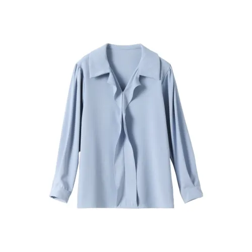 Huagaa Туманно-голубые Женские Рубашки