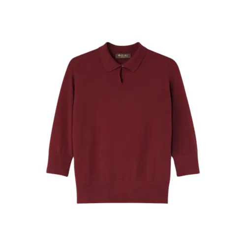 Loro Piana SS25 Поло Женские Бордовый