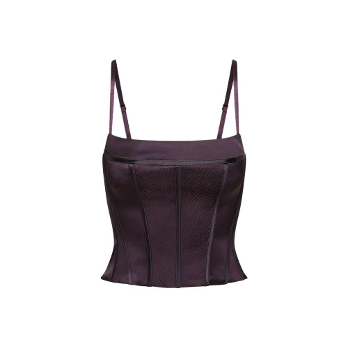 Aritzia FW24 Ten Сердцебиение Сатин Bustier Топ на бретелях Женские Noble Благородный пурпурный