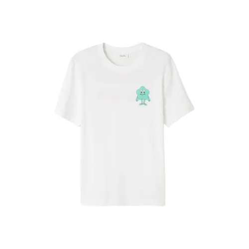 AMERICAN VINTAGE A.M T Рубашка Женская Белая Основа с Зеленой Печатью