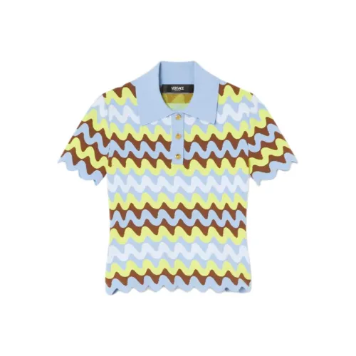 FANSIZHE Волна Поло Женские Светло-Синий