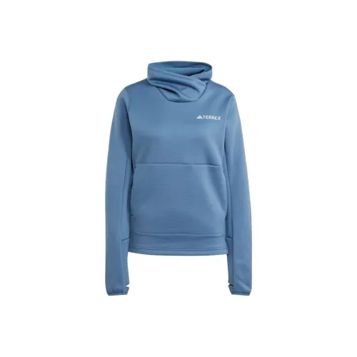 adidas Terrex XPERIOR Средний Флис Пуловер Толстовка Женские Стальной Железный синий