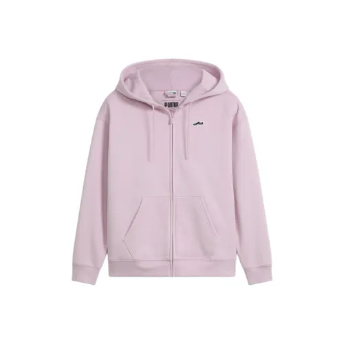 PUMA Suede Logo Женская Full Zip Hoodie Толстовка Женская Розовая