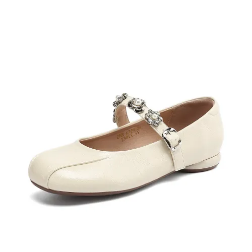 ZHR Грубый каблук Туфли Мэри Джейн Женские