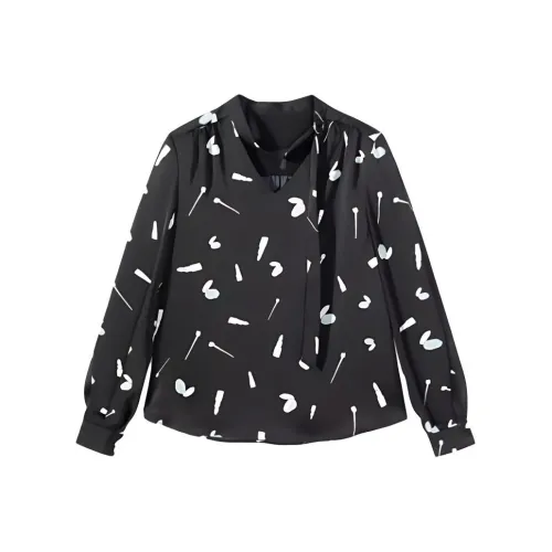 EICHITOO Рубашка Женская Черный Узор 05