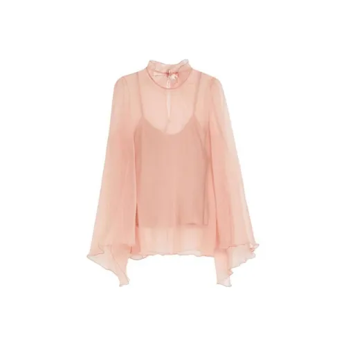 MaxMara Maniero Collection Шелк Crepon Рубашка Женская Розовая