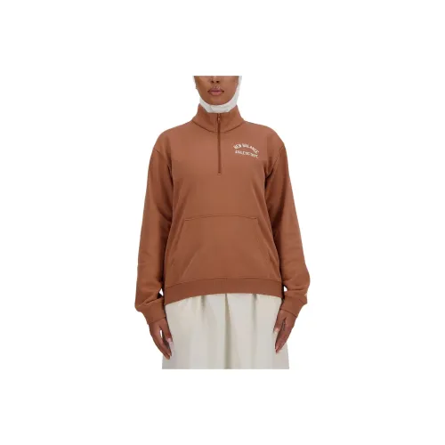New Balance Sportswear Greatest Hits Quarter Zip Толстовка Женская Ореховый Коричневый
